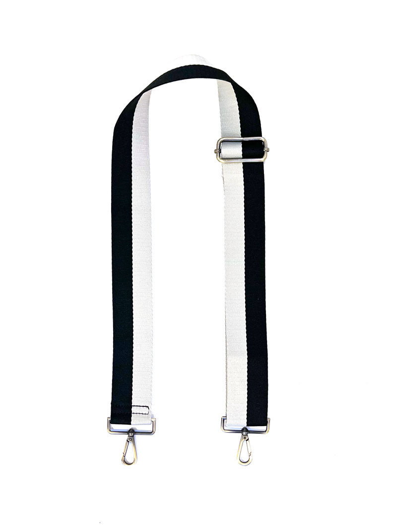 Black and discount white bag strap