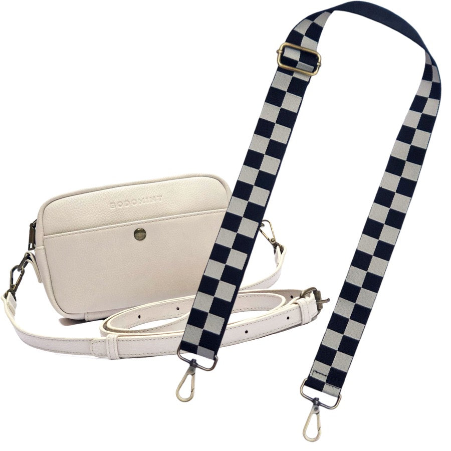 Bag and Strap Bundle: Checkered Strap and Bowie Pack in Ivory