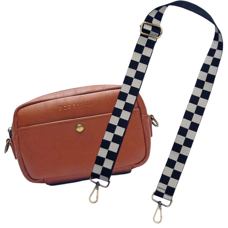 Bag and Strap Bundle: Checkered Strap and Bowie Pack in Camel