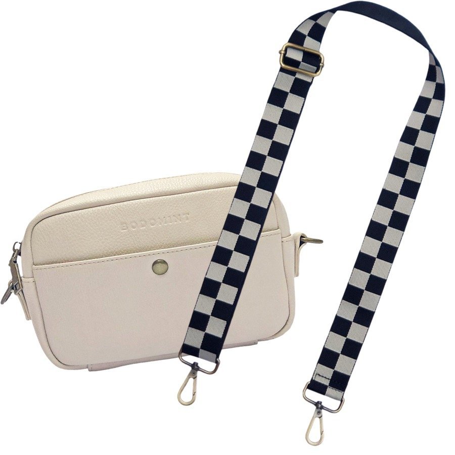 Bag and Strap Bundle: Checkered Strap and Bowie Pack in Ivory