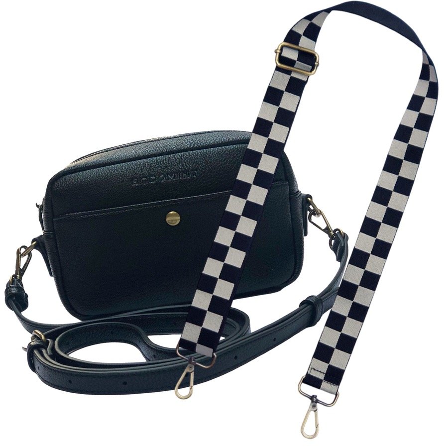 Bag and Strap Bundle: Checkered Strap and Bowie Pack in Black