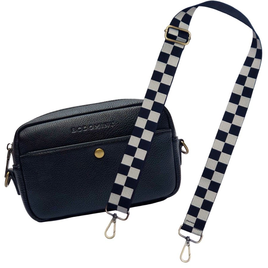 Bag and Strap Bundle: Checkered Strap and Bowie Pack in Black