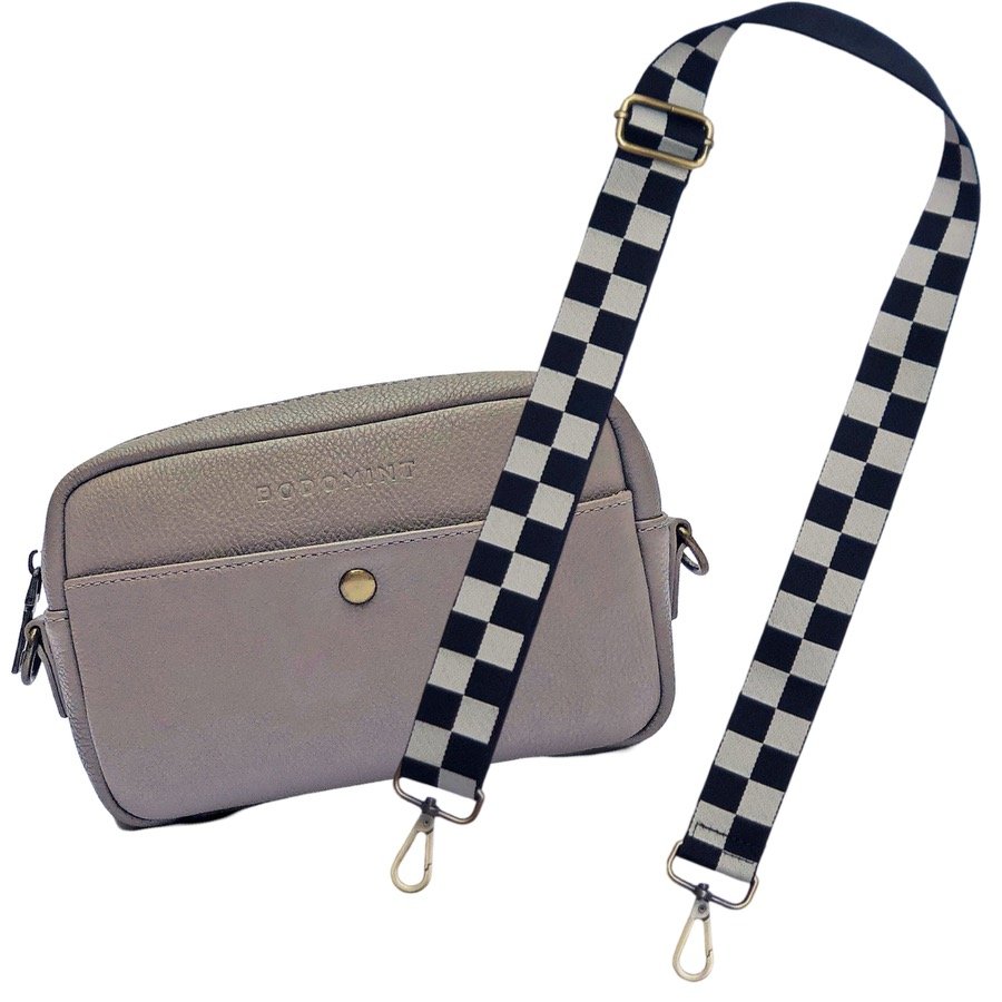 Bag and Strap Bundle: Checkered Strap and Bowie Pack in Stone