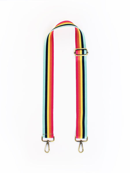 The Crossbody Bag Strap: Rainbow Striped Webbing Edition